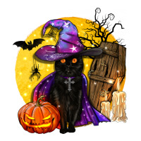 black witch cat coffin and moon | Teevron