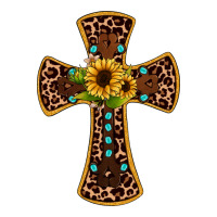 leopard gemstone sunflower cross | Teevron