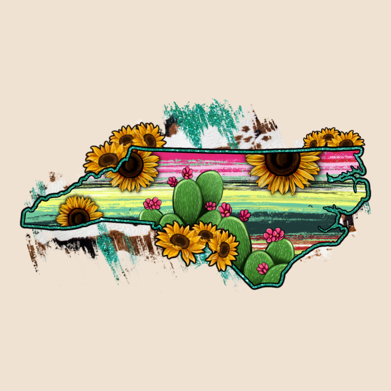 North Carolina Map Sunflower Cactus Serape Urban Heavy Tee by RanaPortraitStore | Teevron