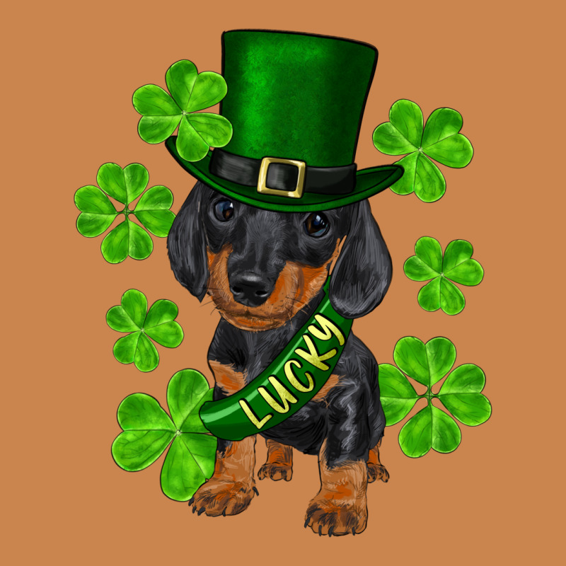 St. Patricks Day Lucky Dachshund Puppy Heavyweight Hoodie by RanaPortraitStore | Teevron
