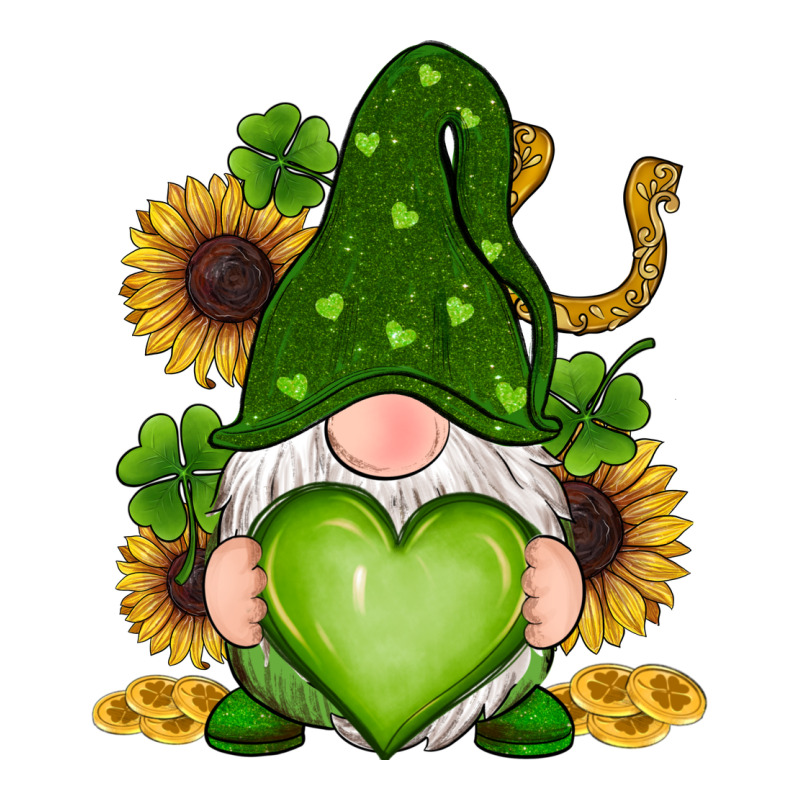 St Patricks Day Shamrock Sunflowers Gnomes Heavyweight Hoodie by RanaPortraitStore | Teevron