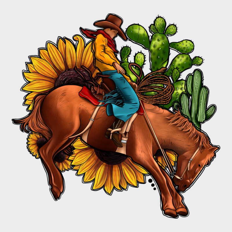 Rodeo Cowboy Sunflower Cactus Urban Hoodie by JahusDesignShop | Teevron
