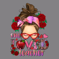 One Loved Teacher Messy Bun Heavyweight Hoodie | Teevron
