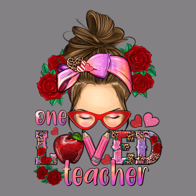 One Loved Teacher Messy Bun Heavyweight Hoodie by RanaPortraitStore | Teevron