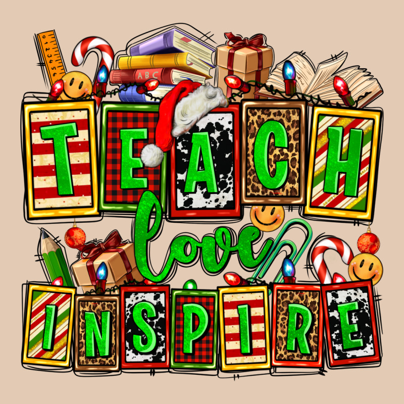 Teach Love Inspire With Christmas And Teacher Elements Urban Hoodie by AdoDesignShop | Teevron
