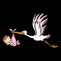 Stork With Baby Girl Ladies Tee | Teevron