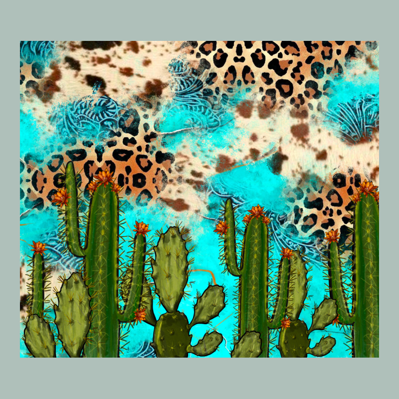 Cactus Turquoise Leopard Cowhide Tumbler Rana Heavyweight Hoodie by RanaPortraitStore | Teevron