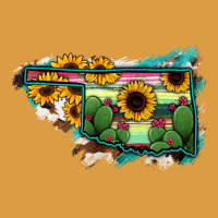 Oklahoma Map Sunflower Cactus Serape Urban Heavy Tee | Teevron