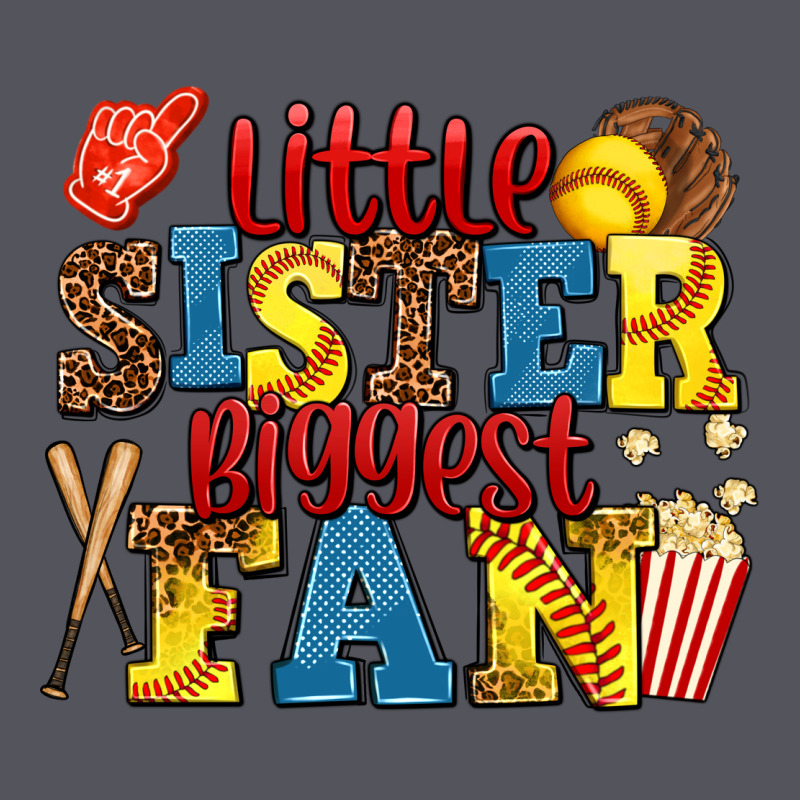 Little Sister Biggest Fan Softball Vintage Hoodie by AdoDesignShop | Teevron