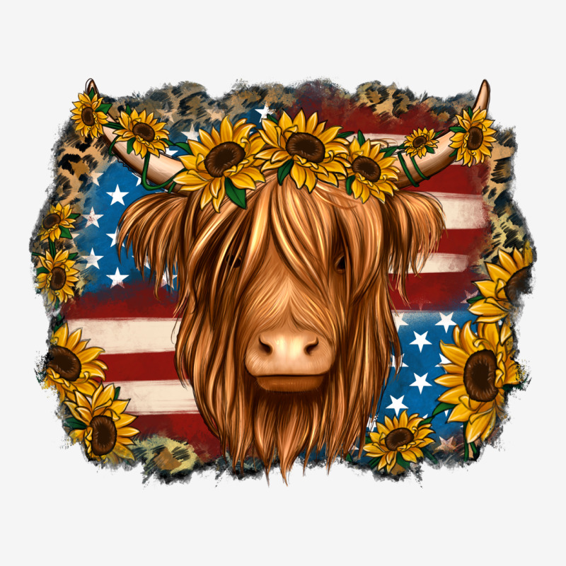 4th Of July Shaggy Cow Urban Hoodie by Jasminsmagicworld | Teevron