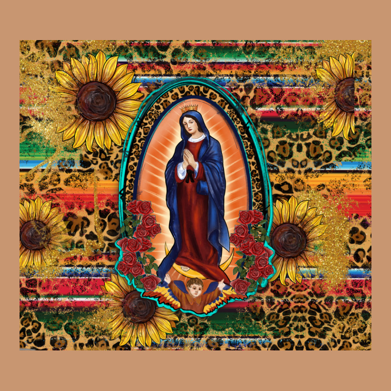 Sunflower Serape Lady Of Guadalupe Heavyweight Hoodie by RanaPortraitStore | Teevron