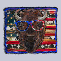 Bison With American Flag Heavyweight Hoodie | Teevron
