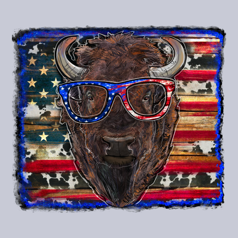 Bison With American Flag Heavyweight Hoodie by RanaPortraitStore | Teevron