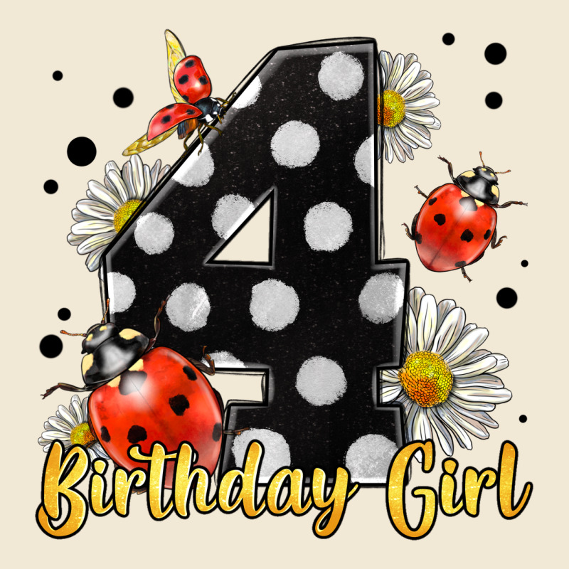 Ladybug Birthday Girl Age 4 Premium Tee by LillyAllenDesigns | Teevron