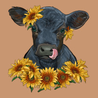 Black Angus Calf With Sunflowers Heavyweight Hoodie | Teevron