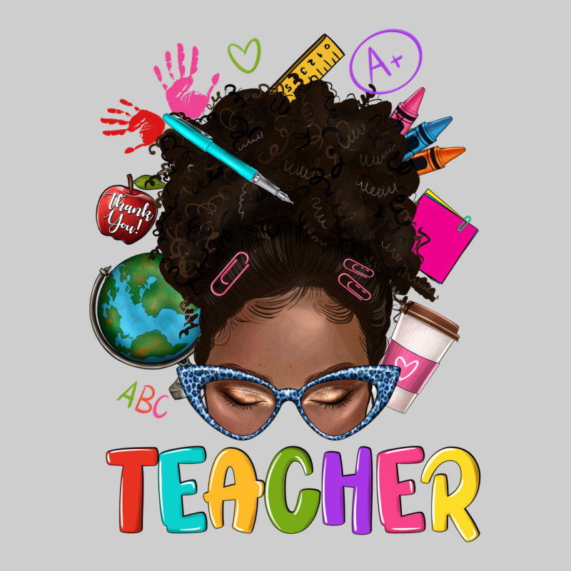 Teacher Afro Messy Bun Premium Sweatshirt by texasbilliewilder | Teevron