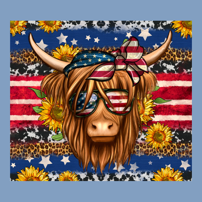 4th Of July Longhaired Cow Tumbler Urban Hoodie by Jasminsmagicworld | Teevron