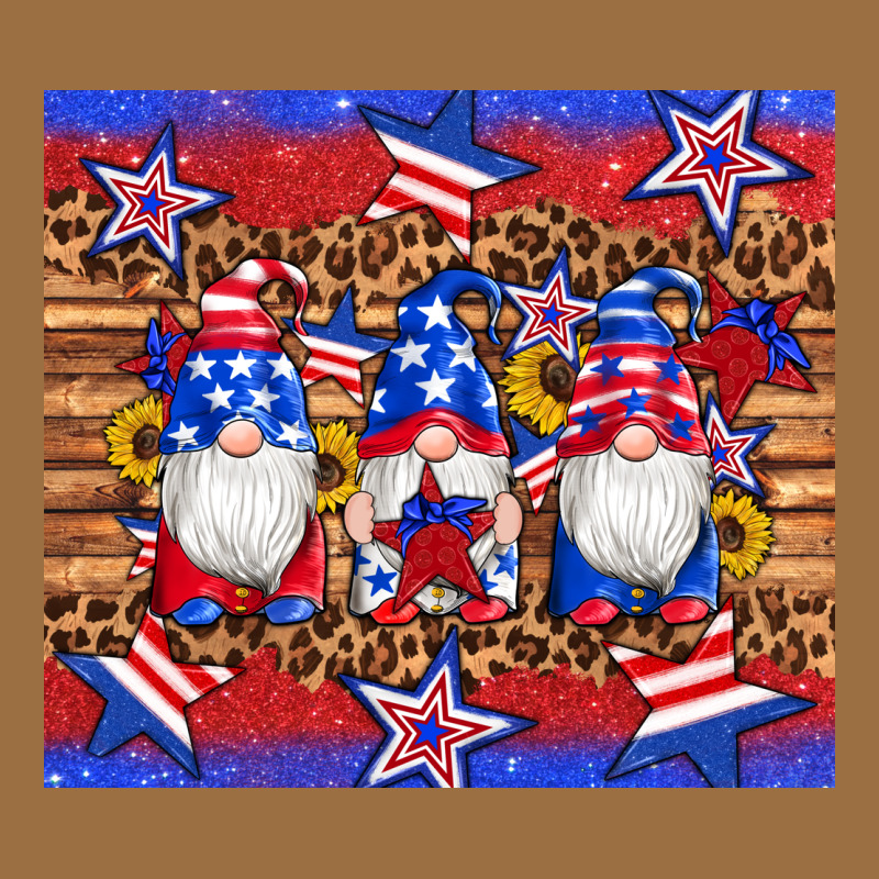 American Flag Gnomes Star Leopard Glitter Tumbler Vintage Tee by Artiststas | Teevron