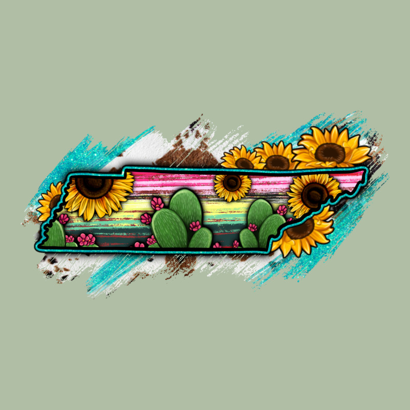 Tennessee Map Sunflower Cactus Serape Urban Heavy Tee by RanaPortraitStore | Teevron
