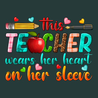 This Teacher Wears Her Heart On Her Sleeve Premium Sweatshirt | Teevron