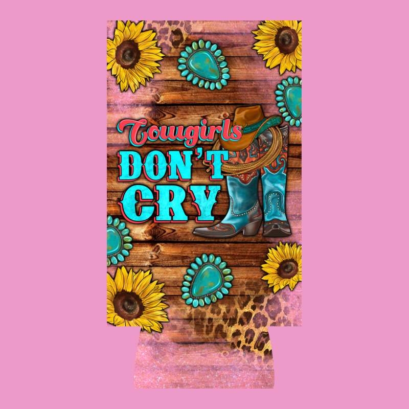 Cowgirls Don't Crty Boots Hat Sunflowers 12 Oz Can Cooler  (slim) Urban Hoodie by Artiststas | Teevron