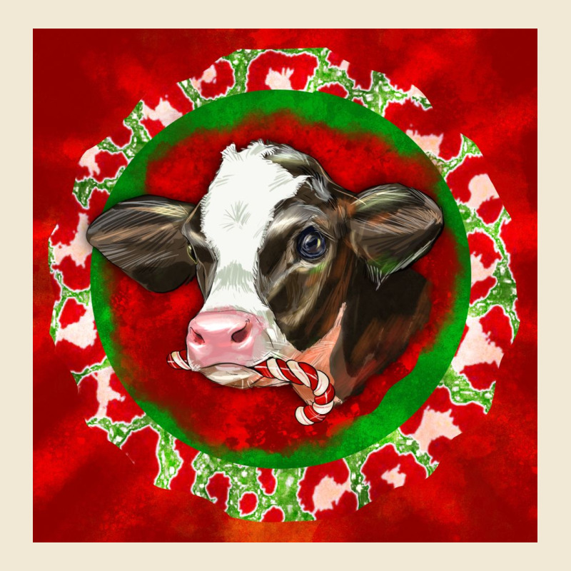 Christmas Holstein Calf Face Premium Tee by LillyAllenDesigns | Teevron
