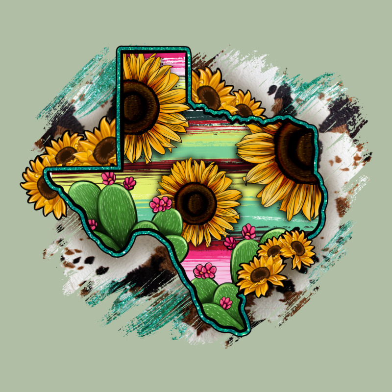 Texas Map Sunflower Cactus Serape Urban Heavy Tee by RanaPortraitStore | Teevron