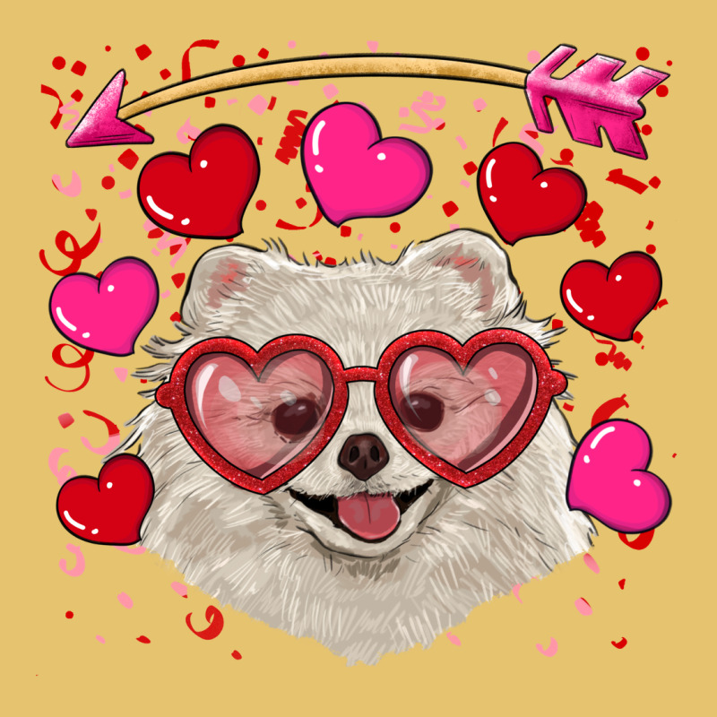 Valentine's Day White Pomeranian Premium Sweatshirt by RanaPortraitStore | Teevron
