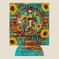 I Hate Everyone But Coffee Helps Western Skeleton Coffee Sunflowers 12 Urban Hoodie | Teevron