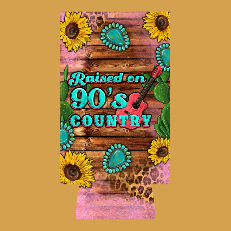Raised 90's Country Guitar Cactus Sunflower's 12 Oz Can Cooler  (slim) Urban Hoodie by Artiststas | Teevron
