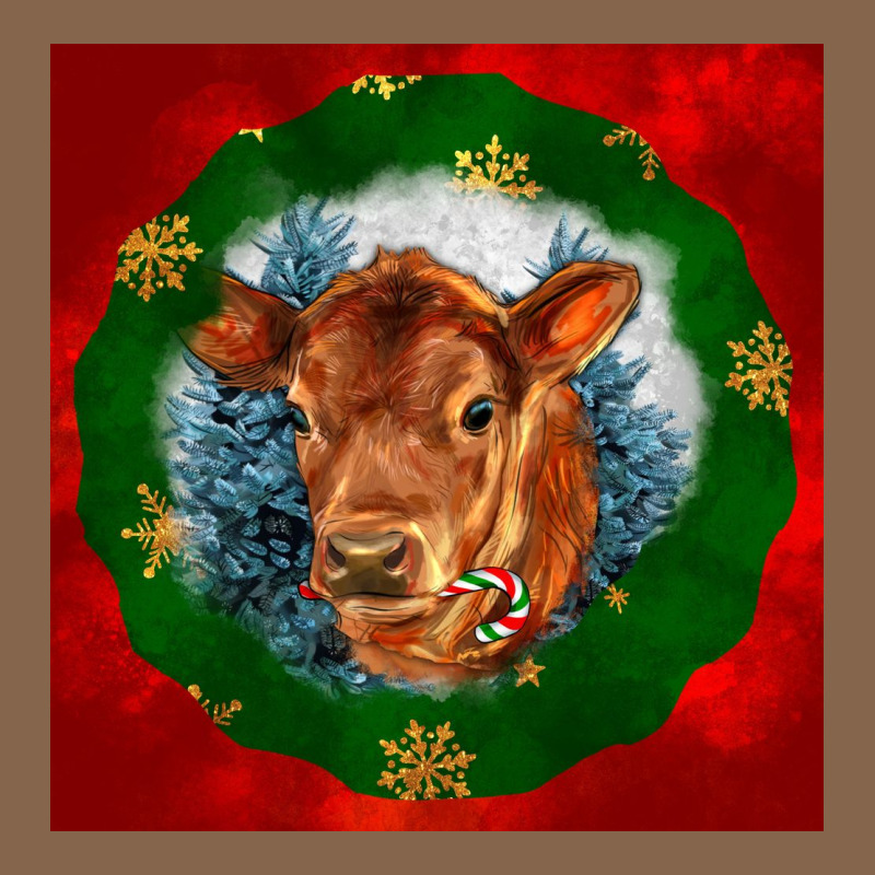 Christmas Red Angus Calf Head Premium Tee by LillyAllenDesigns | Teevron