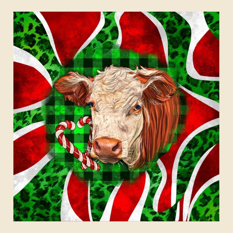 Christmas Hereford Cow Face Premium Tee by LillyAllenDesigns | Teevron