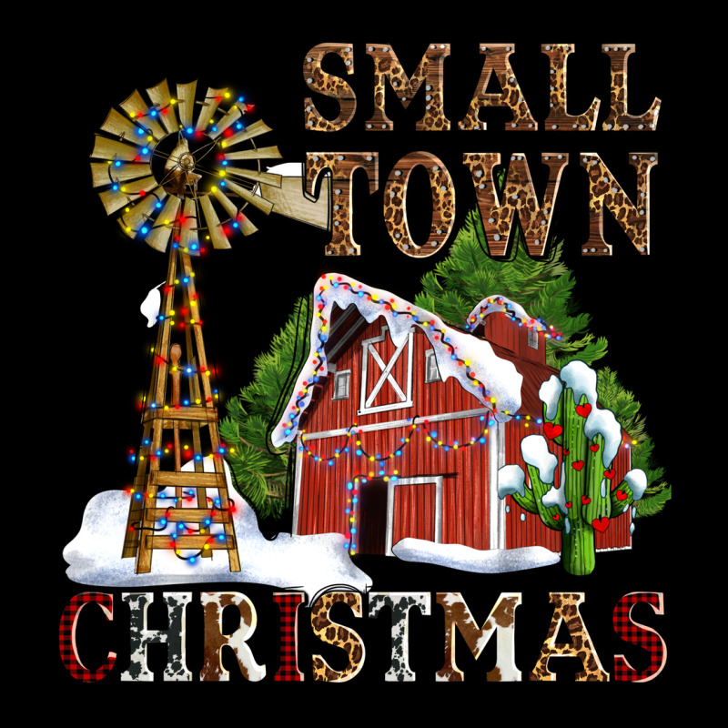 Small Town Christmas With Barn And Cactus Urban Hoodie by AdoDesignShop | Teevron