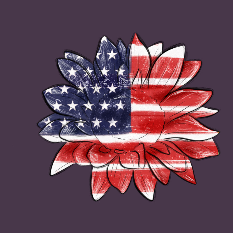 American Flag Sunflower Heavyweight Hoodie by MaliasSmallBusiness | Teevron
