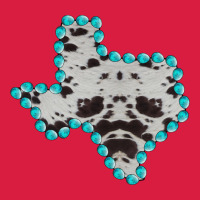 Texas Map Cowhide Turquoise Gemstone Premium Hoodie | Teevron