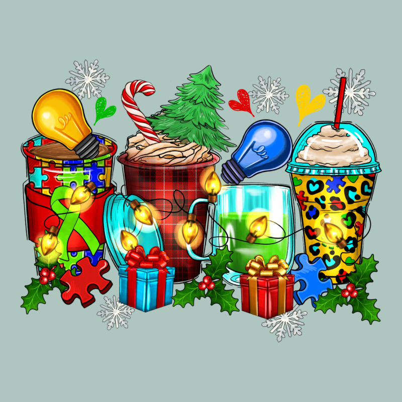 Autism Christmas Coffee Cups Premium Sweatshirt by Zillion Design Studio | Teevron