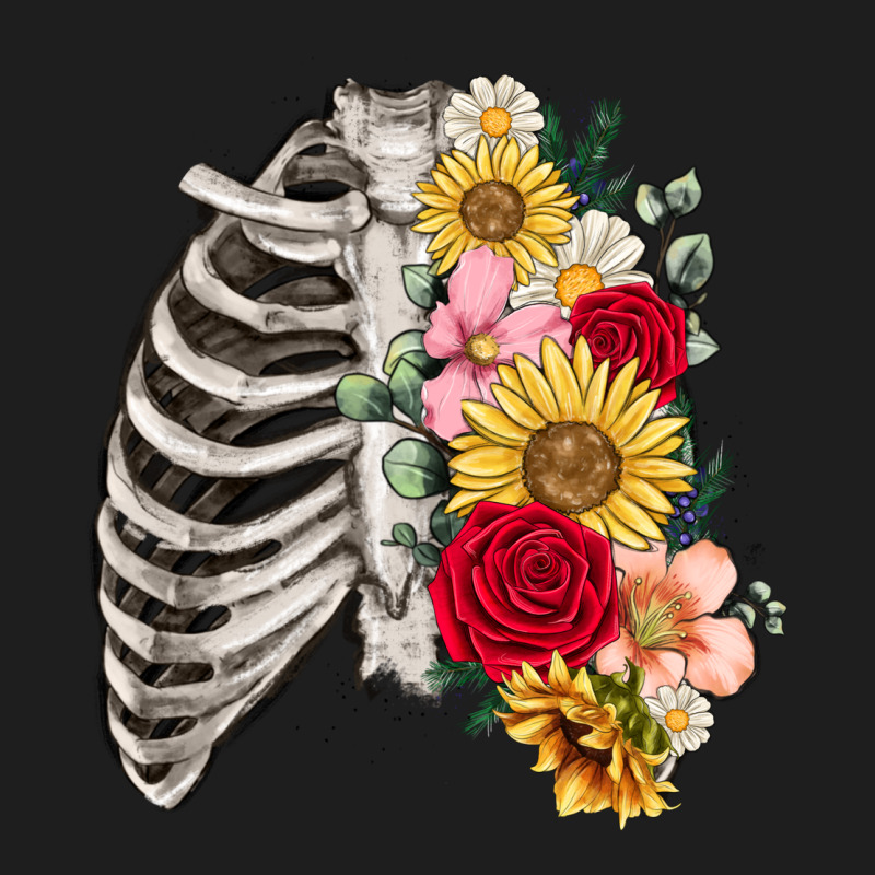 Floral Ribcage Heavyweight Hoodie by MaliasSmallBusiness | Teevron