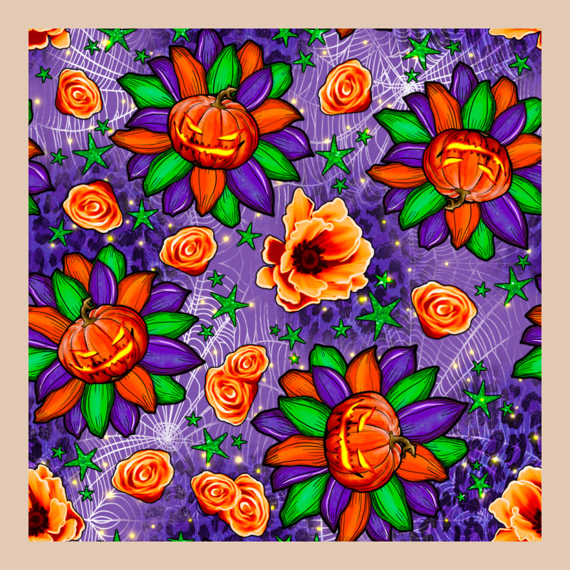 Pumpkin Flower Halloween Seamless Pattern Urban Hoodie by BundleAndBundleShop | Teevron