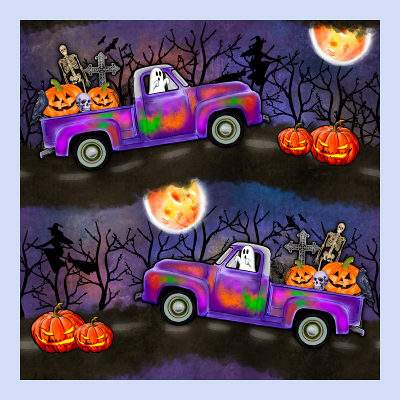 Halloween Spooky Truck Seamless Pattern Urban Hoodie by BundleAndBundleShop | Teevron