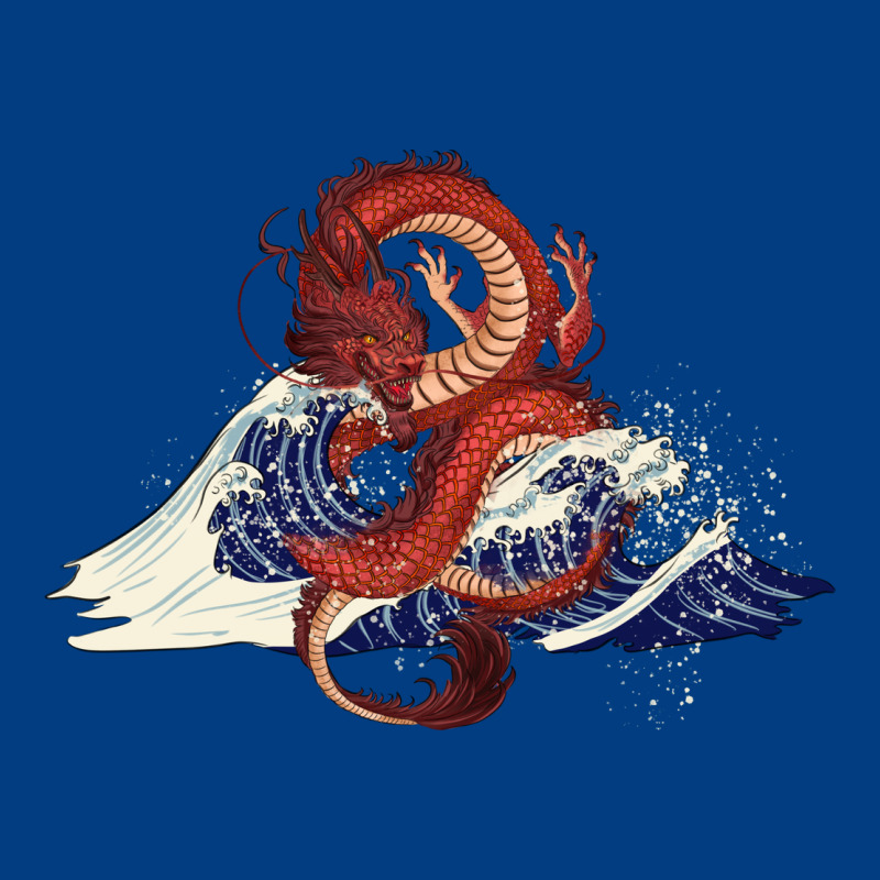 Asian Dragon And Ocean Waves Premium Sweatshirt by RanaPortraitStore | Teevron