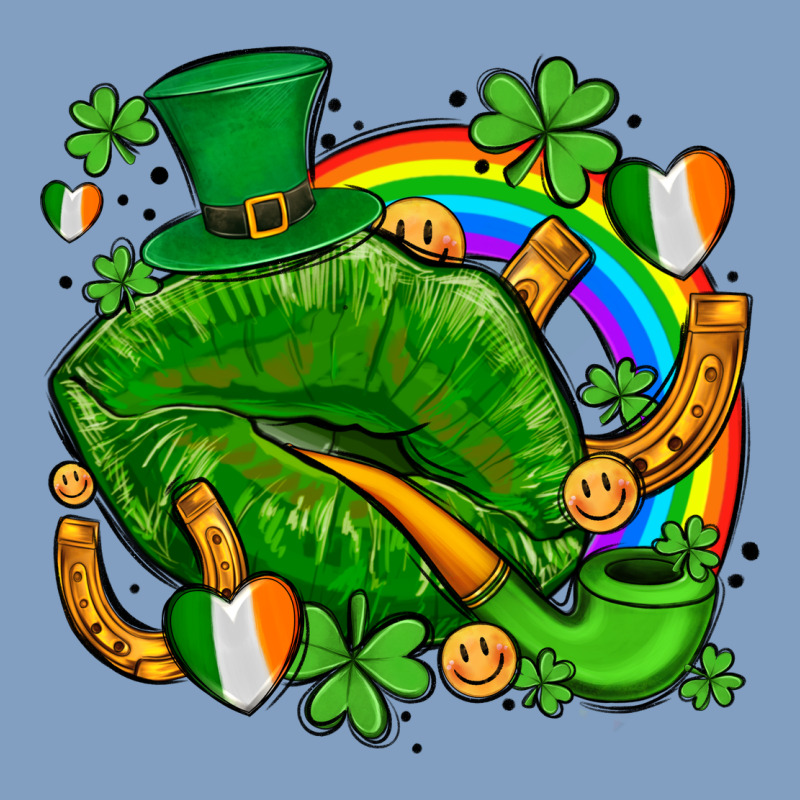 St Patricks Lips With Horseshoe Rainbow And Shamrocks Urban Hoodie by AdoDesignShop | Teevron