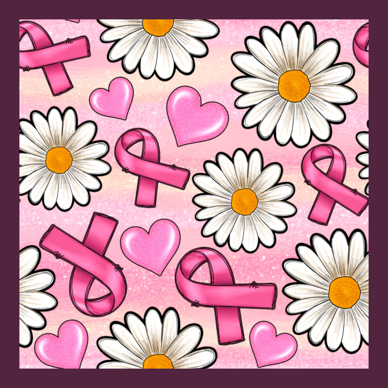 Breast Cancer Awareness With Daisy And Heart Seamless Pattern Urban Hoodie by BundleAndBundleShop | Teevron