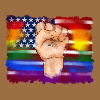 Lgbtq Flag And American Flag With Hand Vintage Tee | Teevron