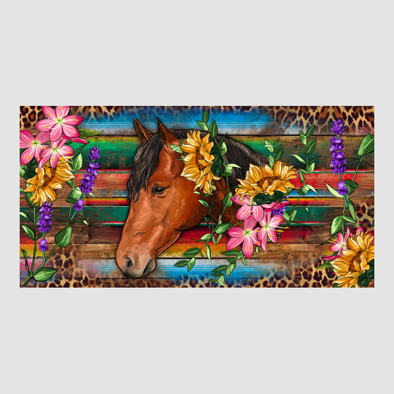 Brown Horse With Flowers And Leopard Premium Sweatshirt by RanaPortraitStore | Teevron