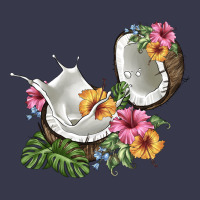 Coconut With Tropical Leavers And Flowers Long Sleeve Tee | Teevron