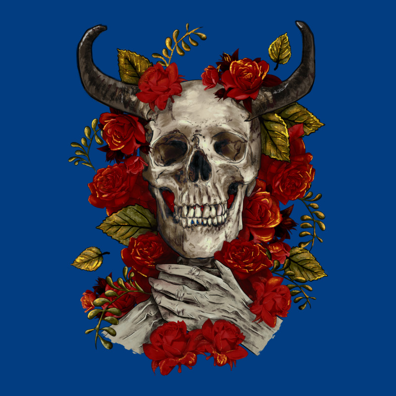 Bull Human Skull With Roses Premium Sweatshirt by RanaPortraitStore | Teevron