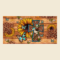 Leopard Cross Butterfly Sunflower Premium Hoodie | Teevron