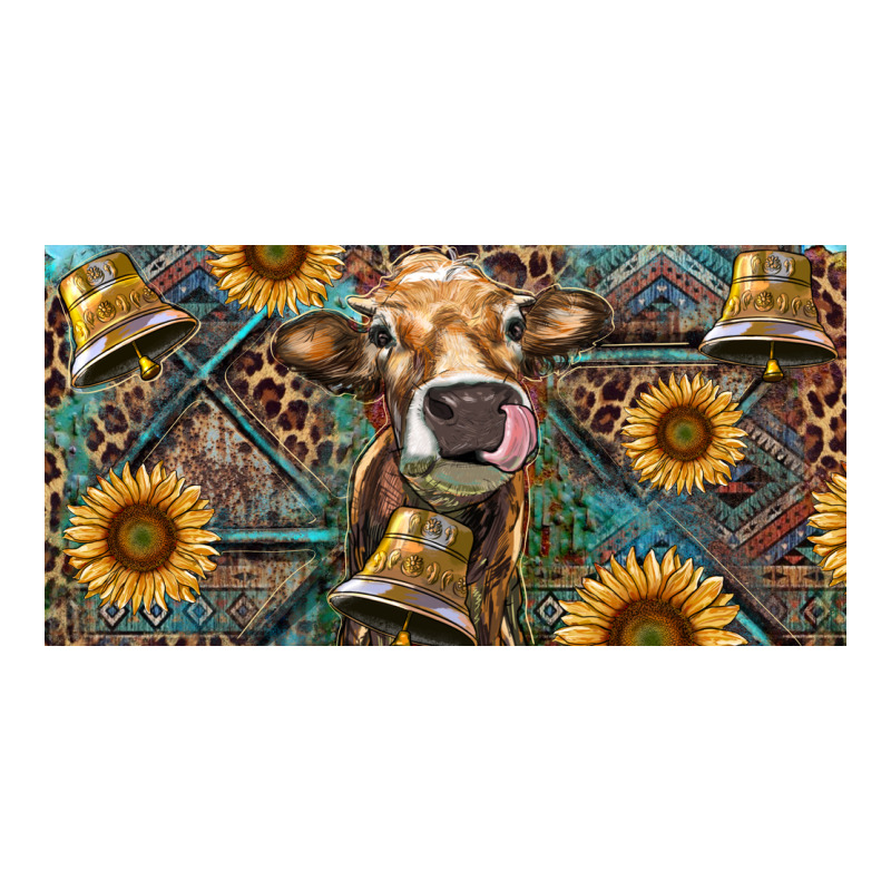 Cow With Aztec Leopard And Sunflower Premium Sweatshirt by RanaPortraitStore | Teevron