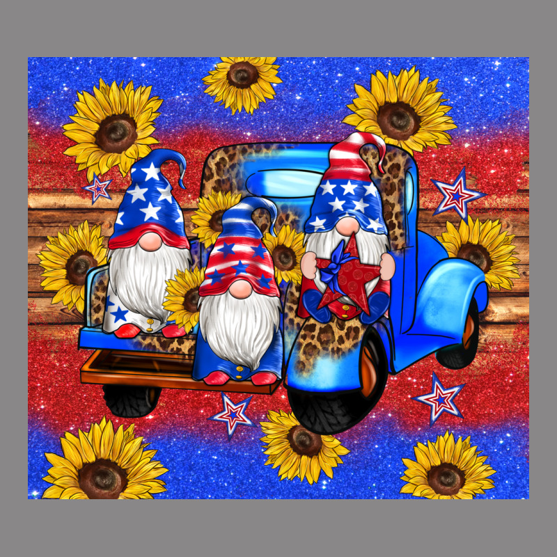 American Flag Gnomes Truck Sunflowers Star Leopard Glitter Vintage Tee by Artiststas | Teevron