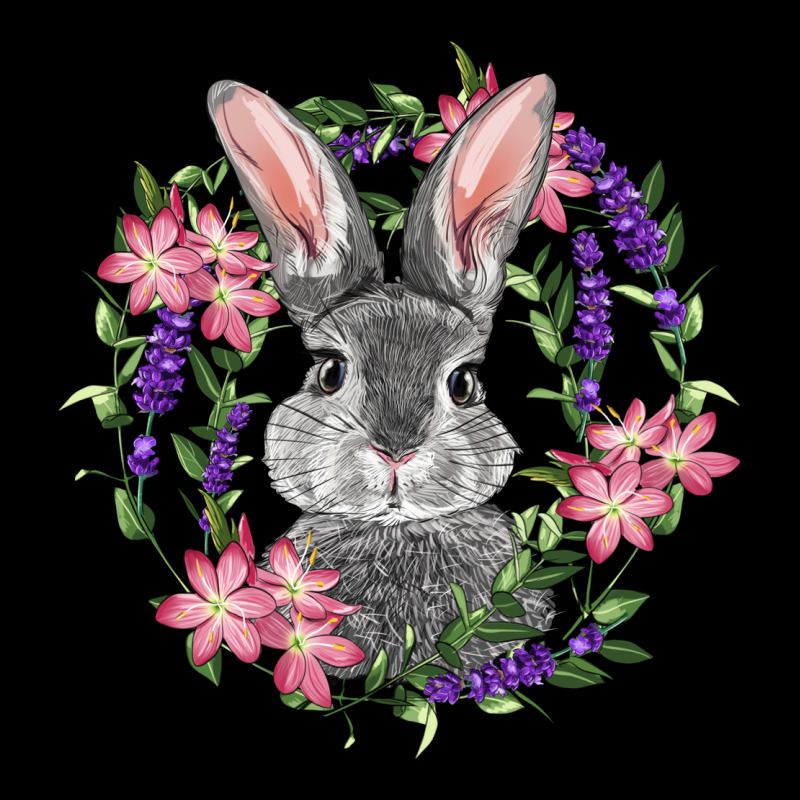Easter Bunny With Floral Wreath Premium Sweatshirt by RanaPortraitStore | Teevron